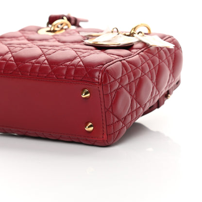 Christian Dior Lambskin Cannage Small Lucky Badges My Lady Dior Red 8 of 12