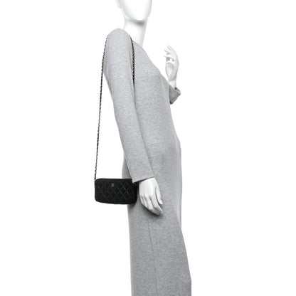 Chanel Lambskin Quilted Small Clutch With Chain Black 2 of 11