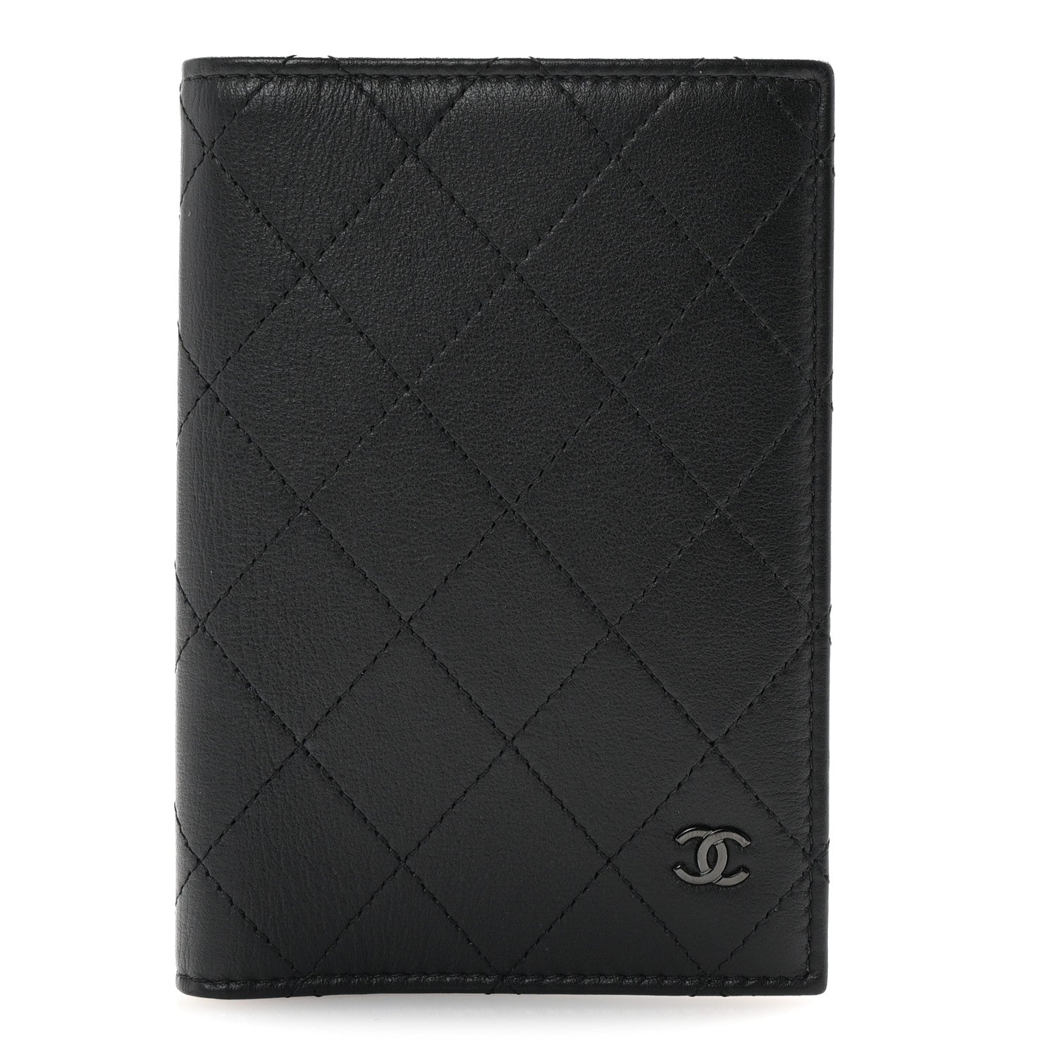 Chanel Grained Calfskin Quilted Passport Holder Wallet So Black 1 of 8