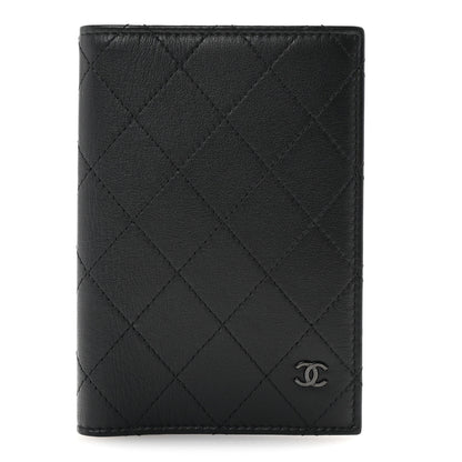 Chanel Grained Calfskin Quilted Passport Holder Wallet So Black 1 of 8