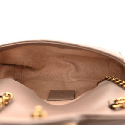 Gucci Calfskin Matelasse Super Mini GG Marmont Shoulder Bag Porcelain Rose 5 of 11