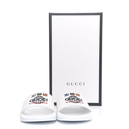 Gucci Canvas Worldwide Mens Pursuit Slide Sandals 11 White 8 of 8