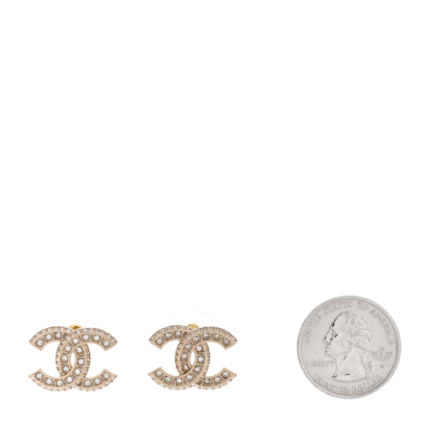 Crystal Timeless CC Earrings Light Gold