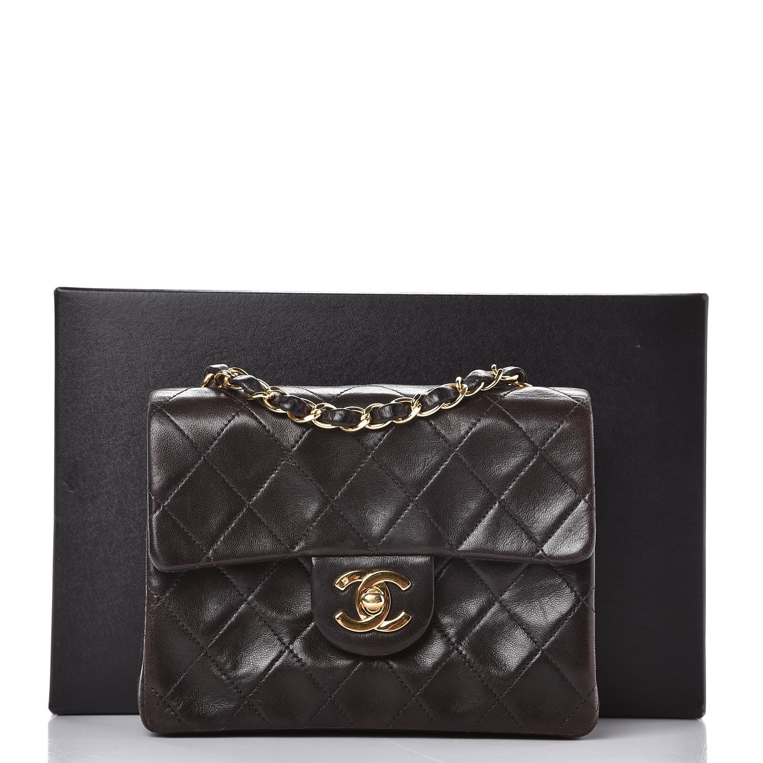 Chanel Lambskin Quilted Mini Square Flap Brown 8 of 8