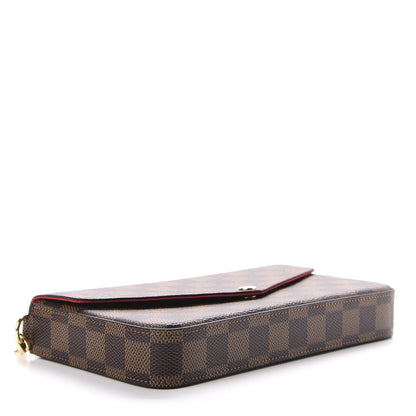 Louis Vuitton Damier Ebene Pochette Felicie Chain Wallet 4 of 10