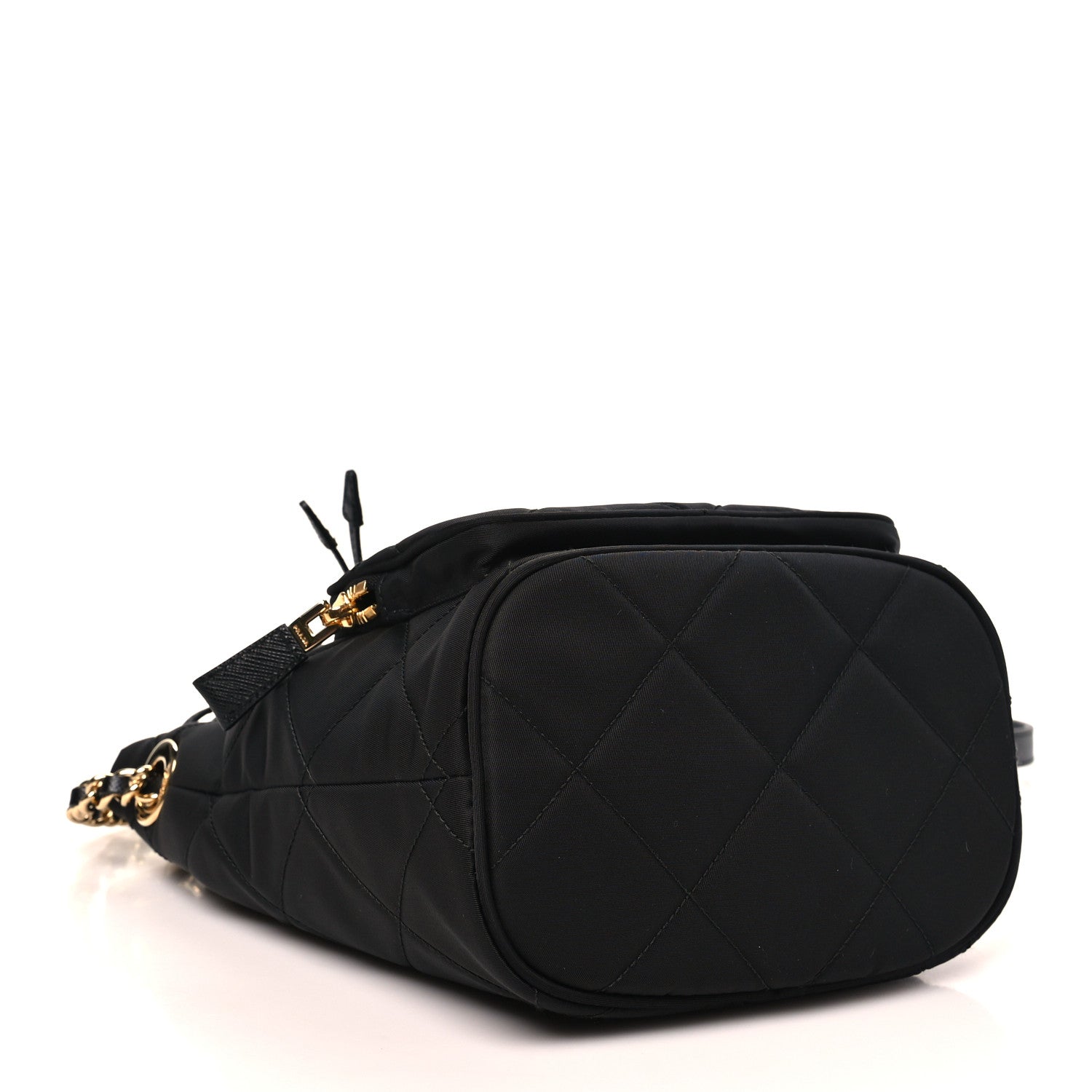 Prada Re-Nylon Saffiano Stitched Duet Bucket Bag Black 4 of 10