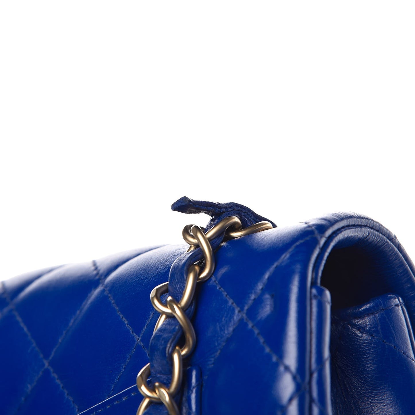 Lambskin Quilted Mini Rectangular Flap Dark Blue