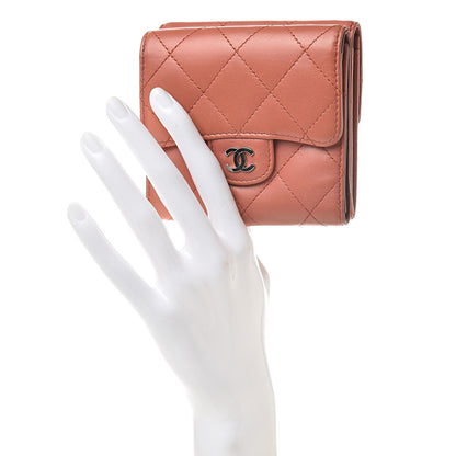 Chanel Lambskin Quilted Compact Flap Wallet Red 2 of 15