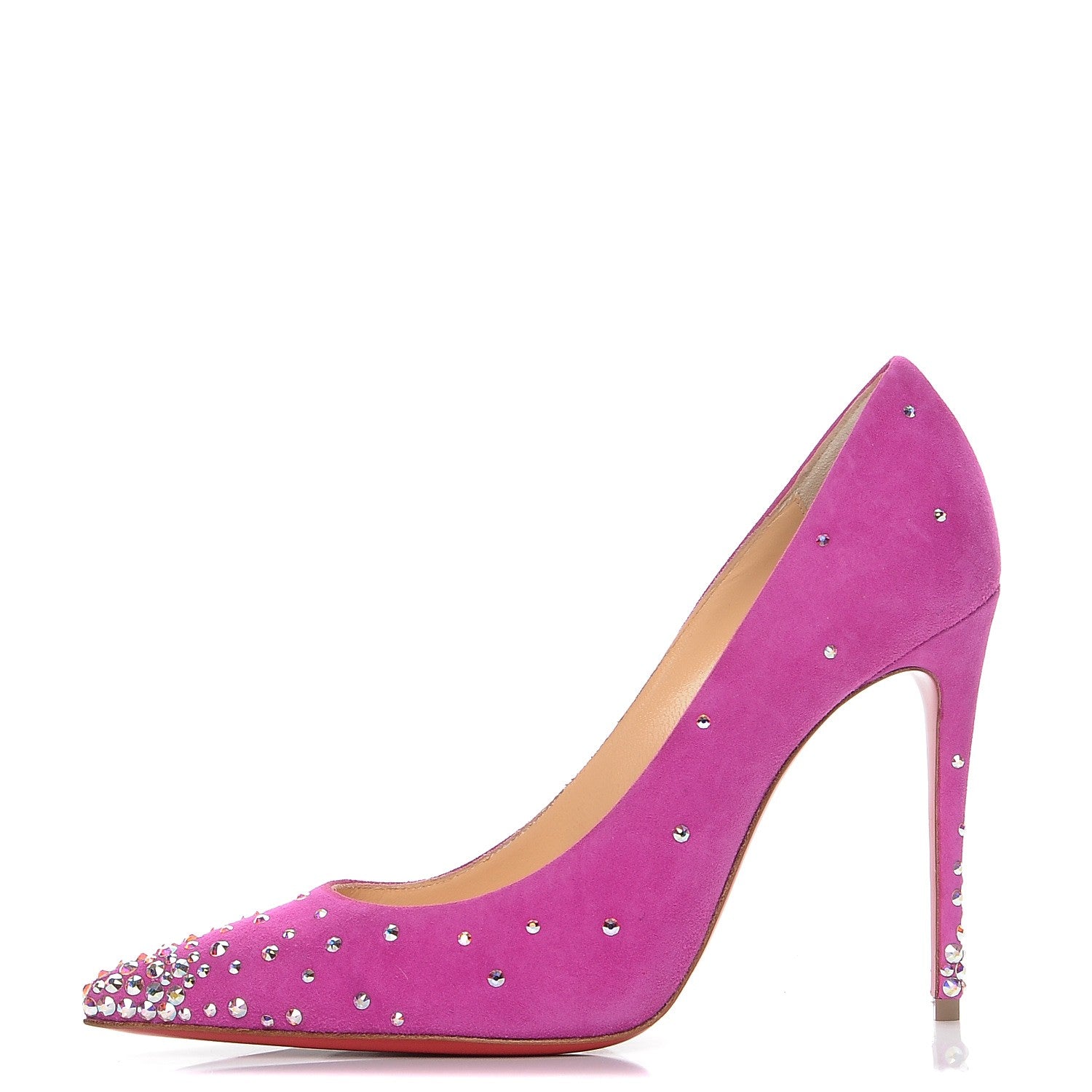 Christian Louboutin Suede Degrastrasss 100 Pumps 37 Version Rose Indien 1 of 8