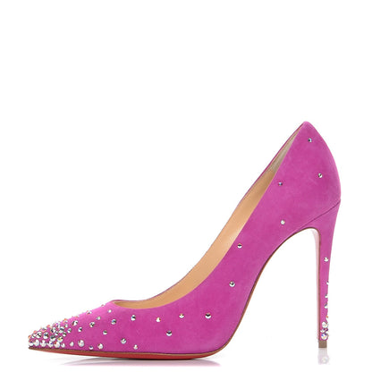Christian Louboutin Suede Degrastrasss 100 Pumps 37 Version Rose Indien 1 of 8