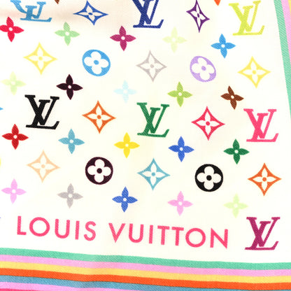 Louis Vuitton LV X TM Wool Silk Monogram Multicolor Shawl White 2 of 3