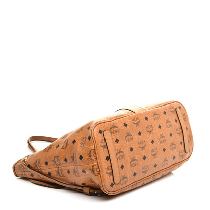 MCM Visetos Medium Liz Reversible Shopper Tote Cognac 6 of 16