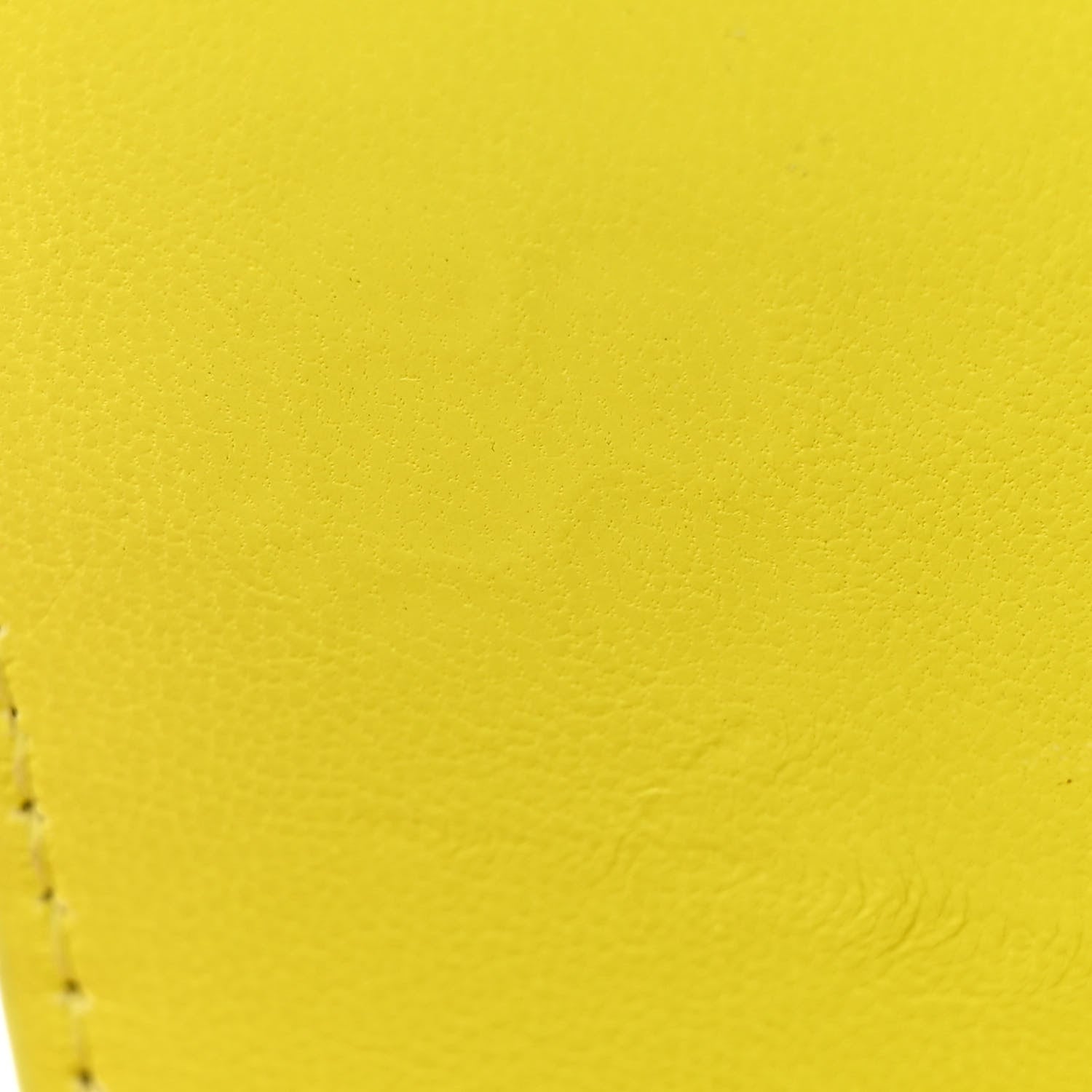 Balenciaga Shiny Calfskin Crocodile Embossed Hourglass Stretch Sling Shoulder Bag Yellow 12 of 15