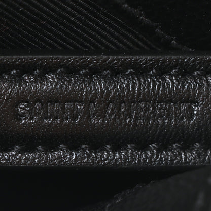 Saint Laurent Grain De Poudre Matelasse Chevron Large Monogram Satchel Black 7 of 10