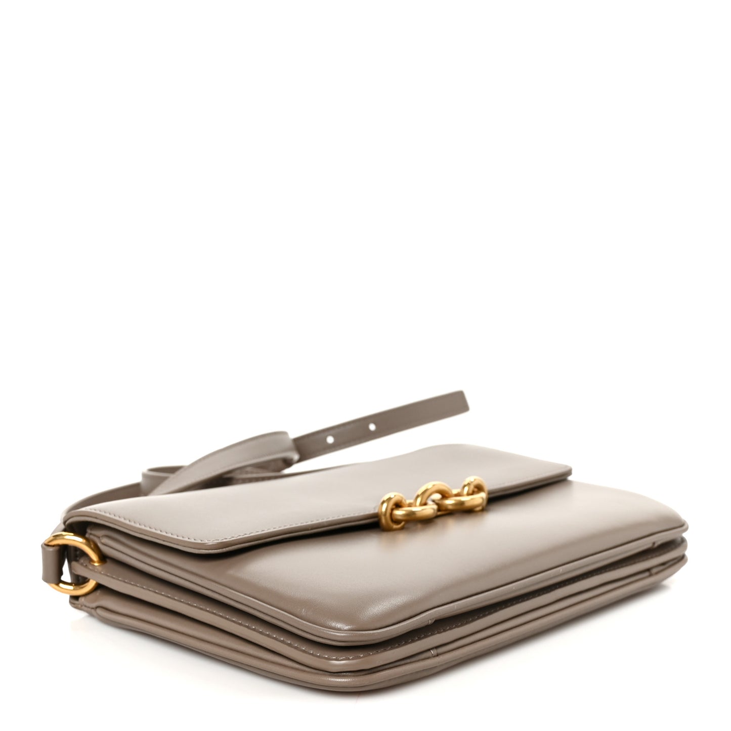 Smooth Calfskin Le Maillon Satchel Greyish Brown