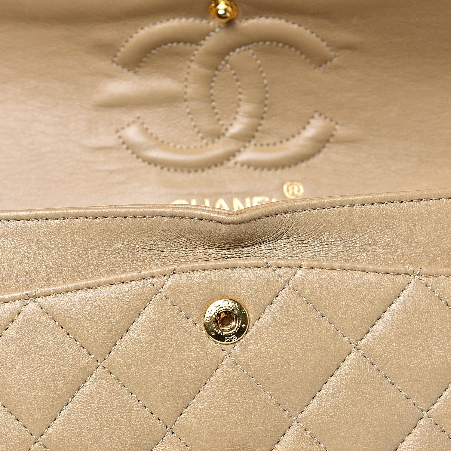 Chanel Lambskin Quilted Small Double Flap Beige 20 of 20