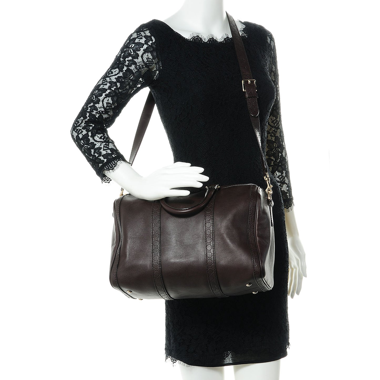 Calfskin Microguccissima Trim Medium Boston Brown