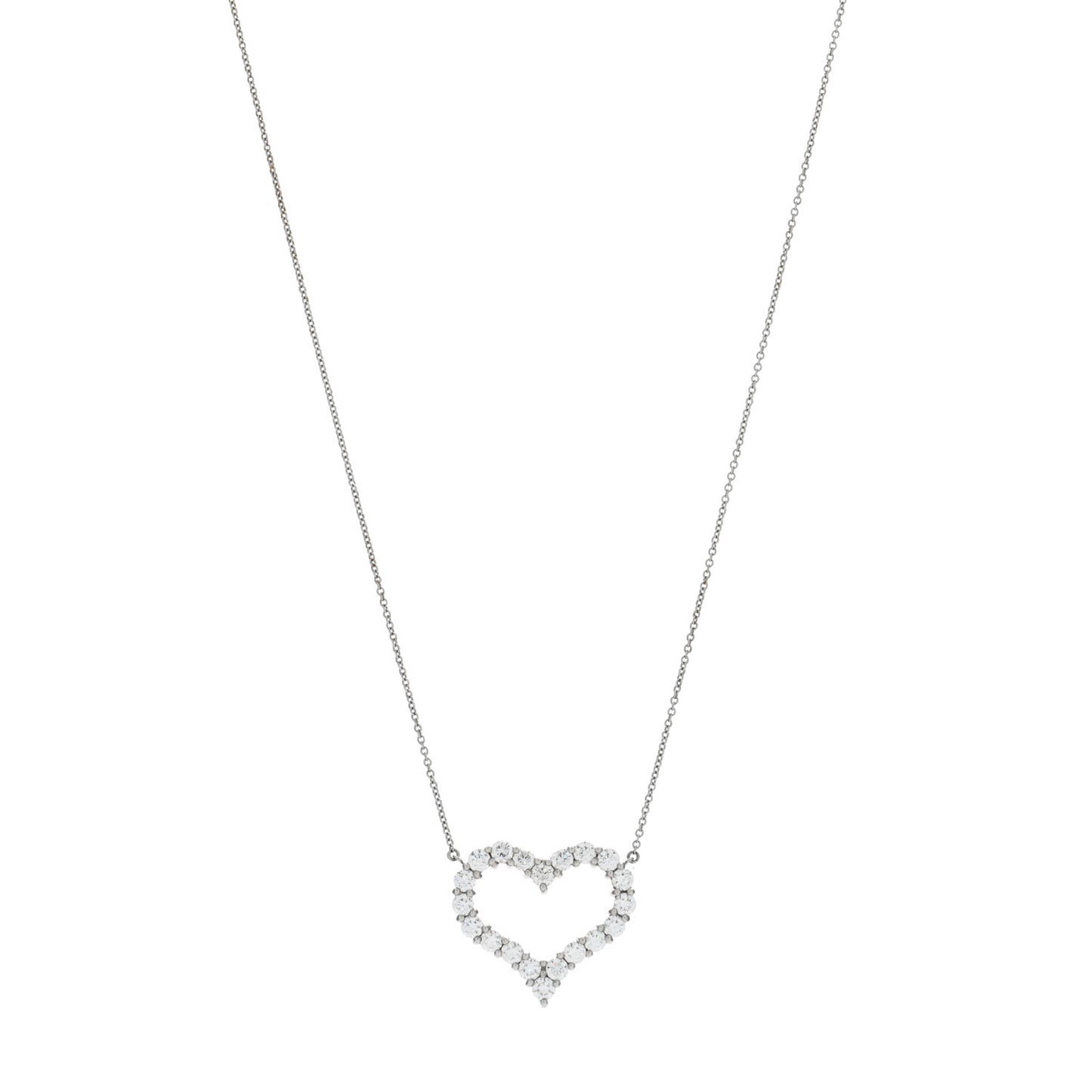 Platinum Diamond 1.96ctw Heart Pendant Necklace