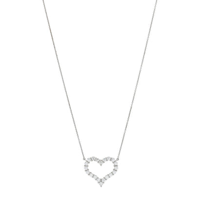 Tiffany Platinum Diamond 1.96ctw Heart Pendant Necklace 1 of 4