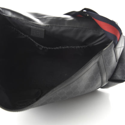 Gucci GG Supreme Monogram Web Messenger Diaper Bag Black Grey 5 of 17