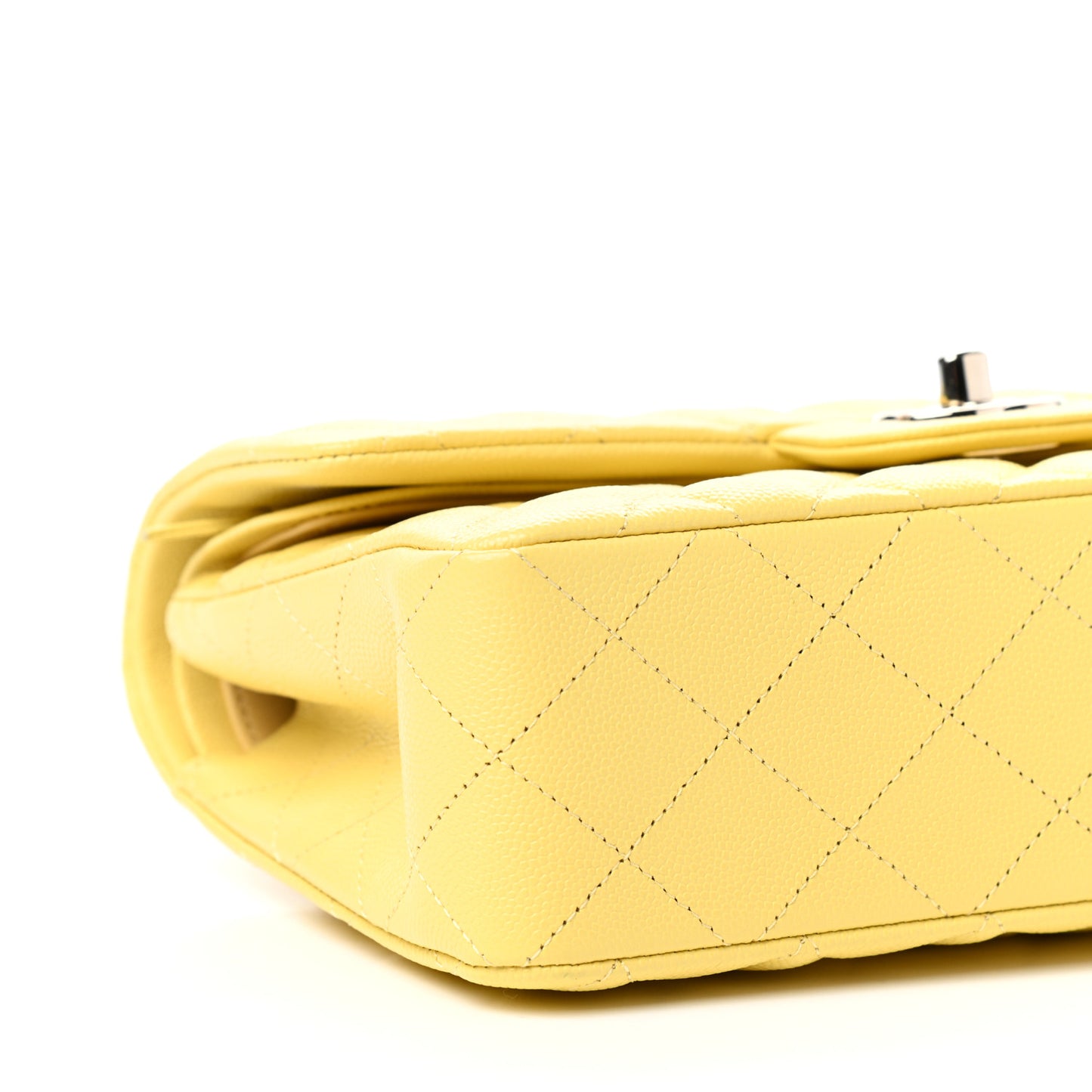 Caviar Quilted Small Double Flap Yellow