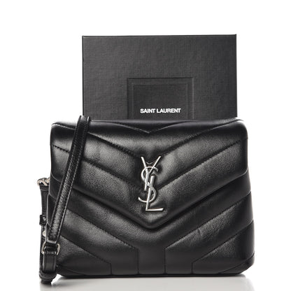 Saint Laurent Calfskin Y Quilted Monogram Toy Loulou Crossbody Bag Black 8 of 8