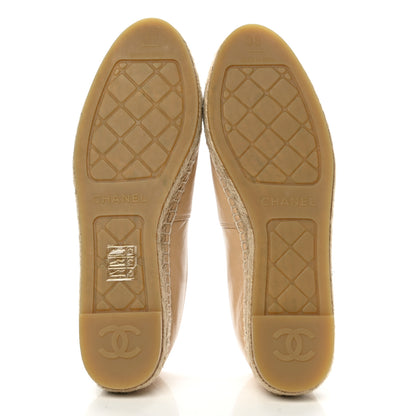 Chanel Lambskin CC Espadrilles 38 Beige Black 5 of 9