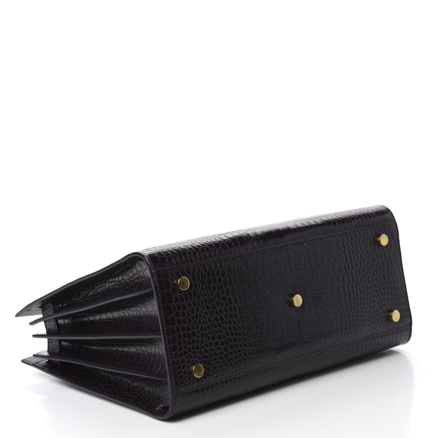 Calfskin Crocodile Embossed Small Sac De Jour Prune