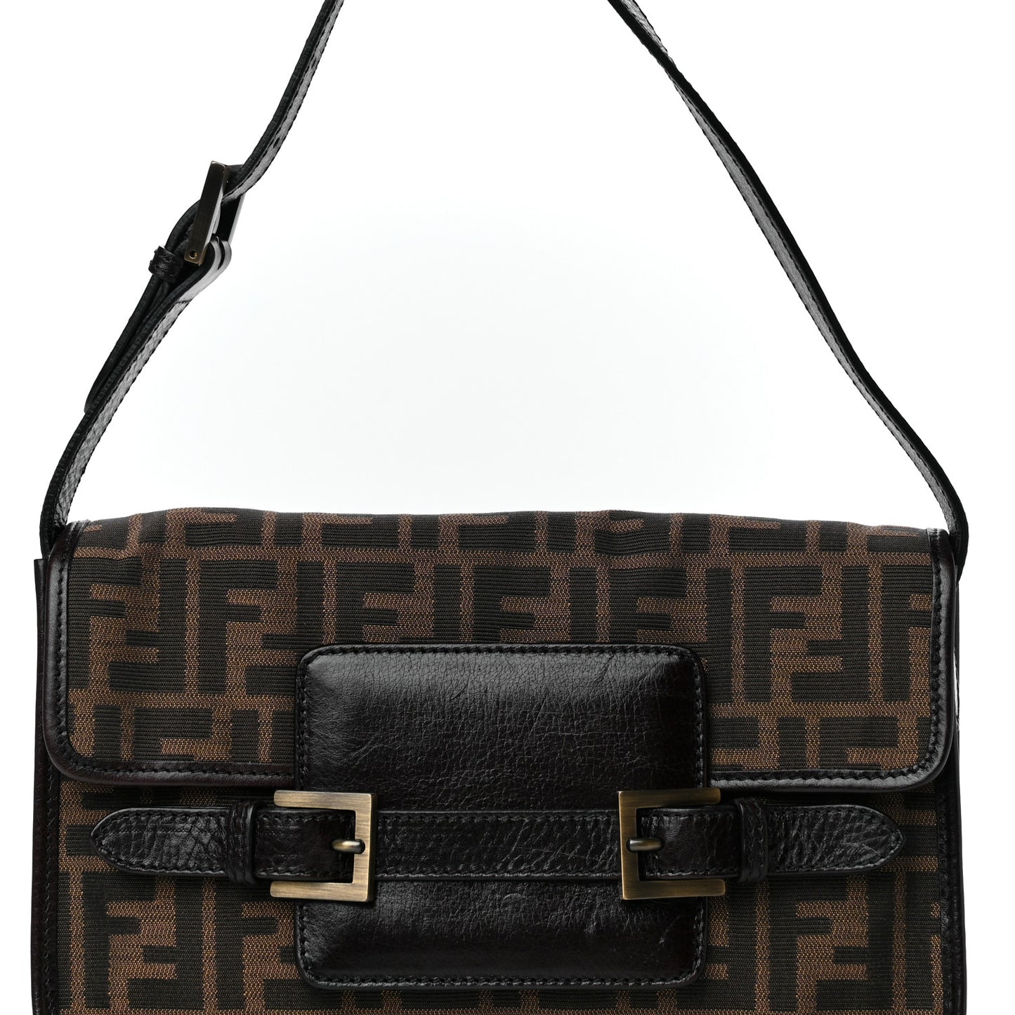 Zucca Calfskin Shoulder Bag Tobacco