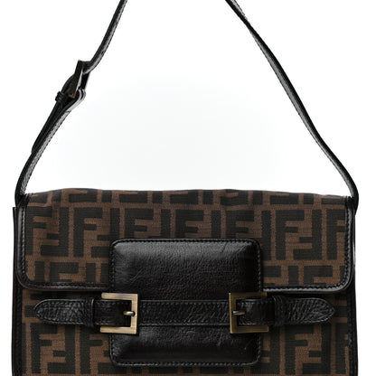 Fendi Zucca Calfskin Shoulder Bag Tobacco 8 of 19