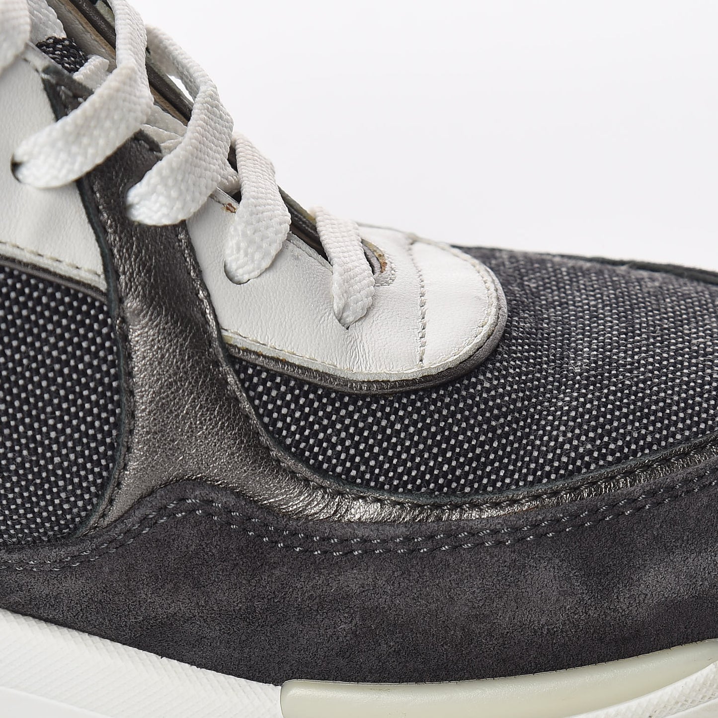 Suede Calfskin CC Sneakers 38.5 Grey