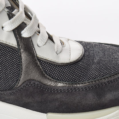 Chanel Suede Calfskin CC Sneakers 38.5 Grey 12 of 15