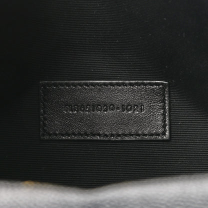 Saint Laurent Grain De Poudre Textured Mixed Matelasse Triquilt Monogram Clutch Black 6 of 7