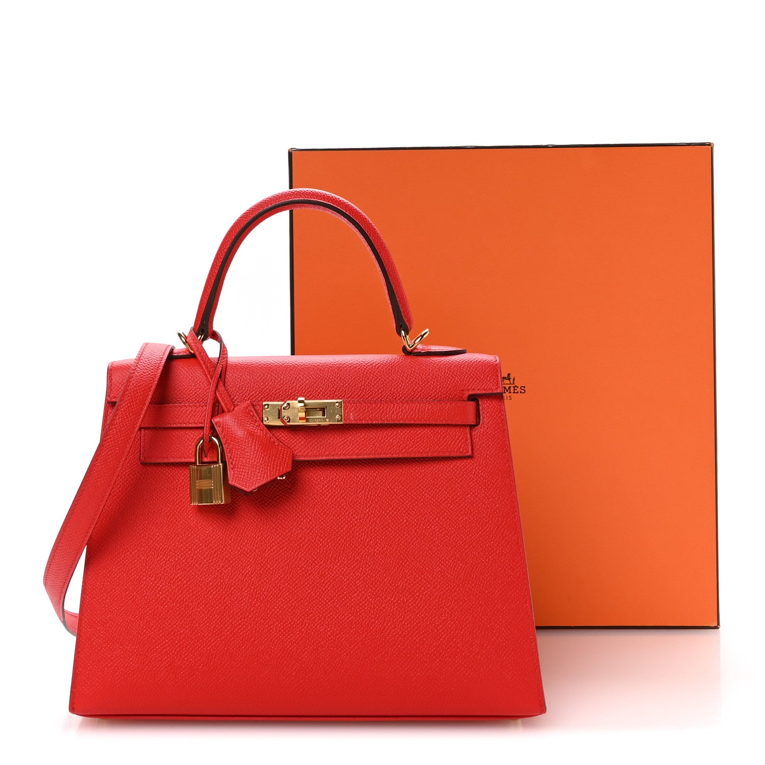 Hermes Epsom Kelly Sellier 25 Rouge De Coeur 11 of 11