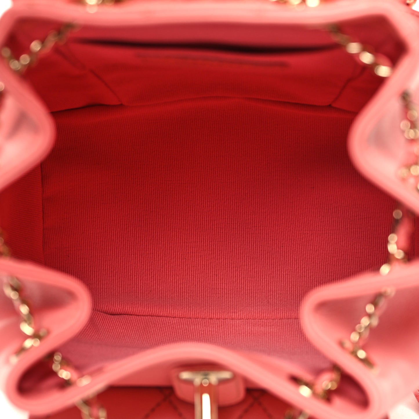 Lambskin Quilted Small Duma Drawstring Backpack Pink
