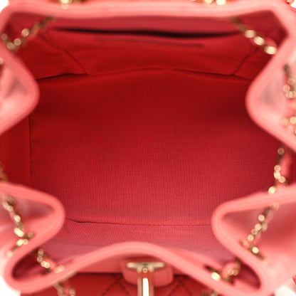 Chanel Lambskin Quilted Small Duma Drawstring Backpack Pink 5 of 10