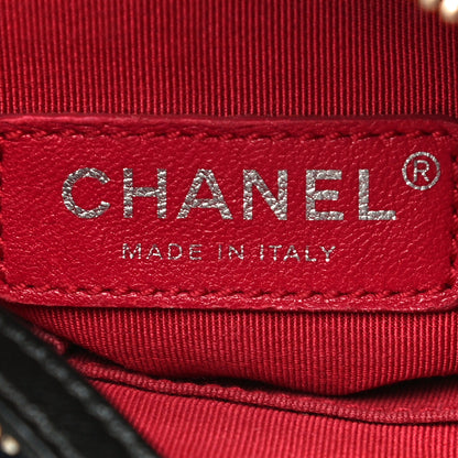 Chanel Aged Calfskin Quilted Small Gabrielle Hobo Navy Black 6 of 19