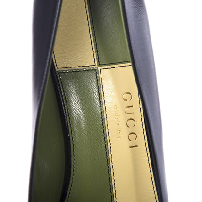 Gucci Malaga Kid Half Moon GG Square Toe Pumps 38 Black 8 of 11