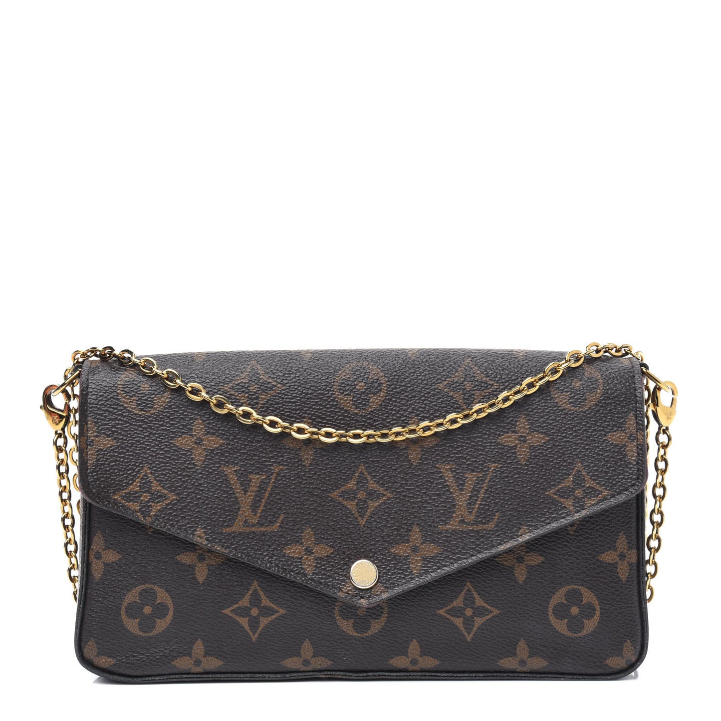Monogram Pochette Felicie Chain Wallet Fuchsia