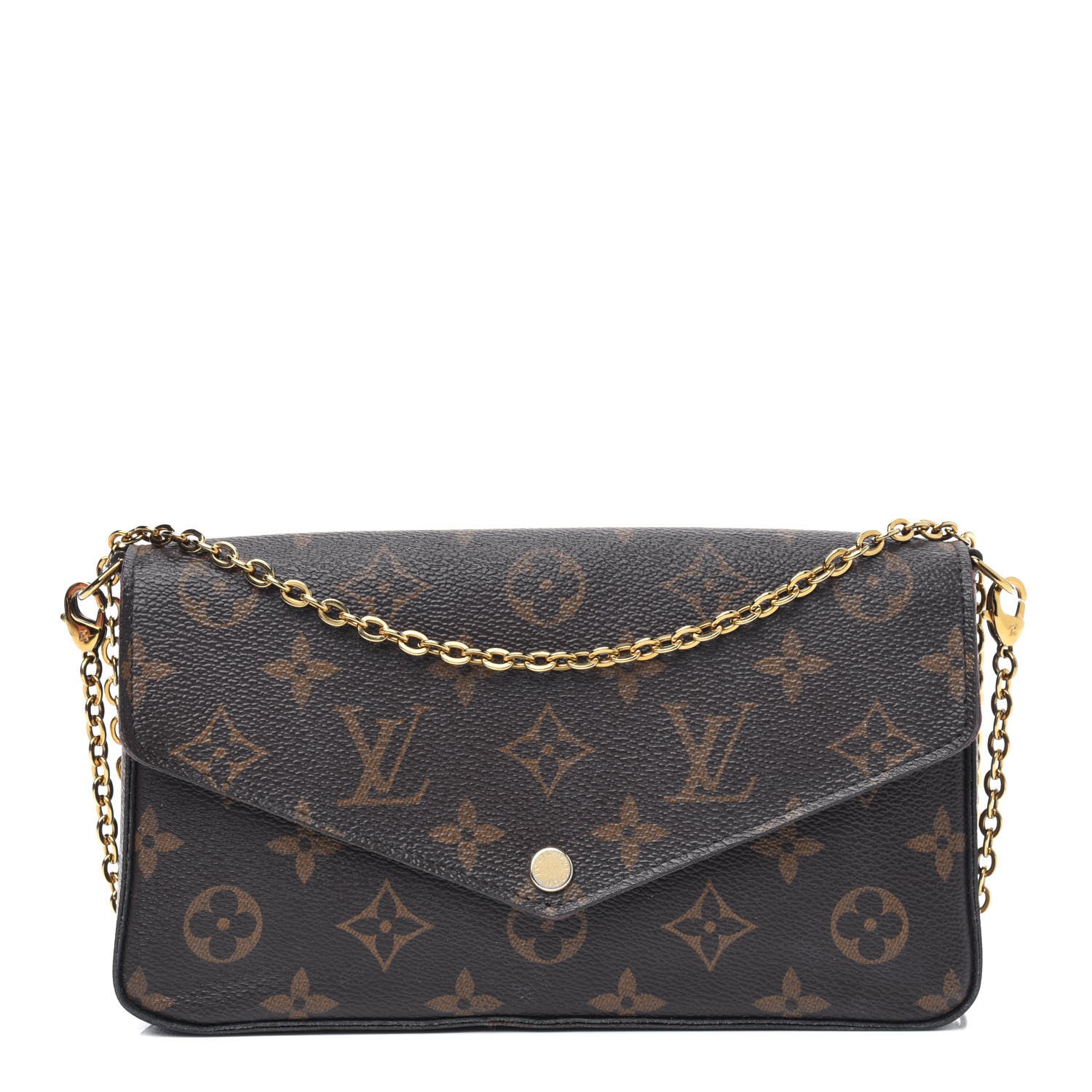 Louis Vuitton Monogram Pochette Felicie Chain Wallet Fuchsia 1 of 16