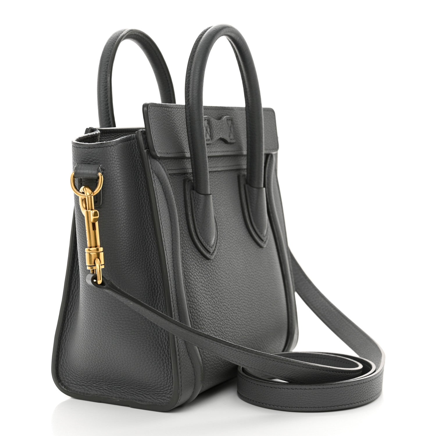 Celine Drummed Calfskin Nano Luggage Kohl 3 of 12