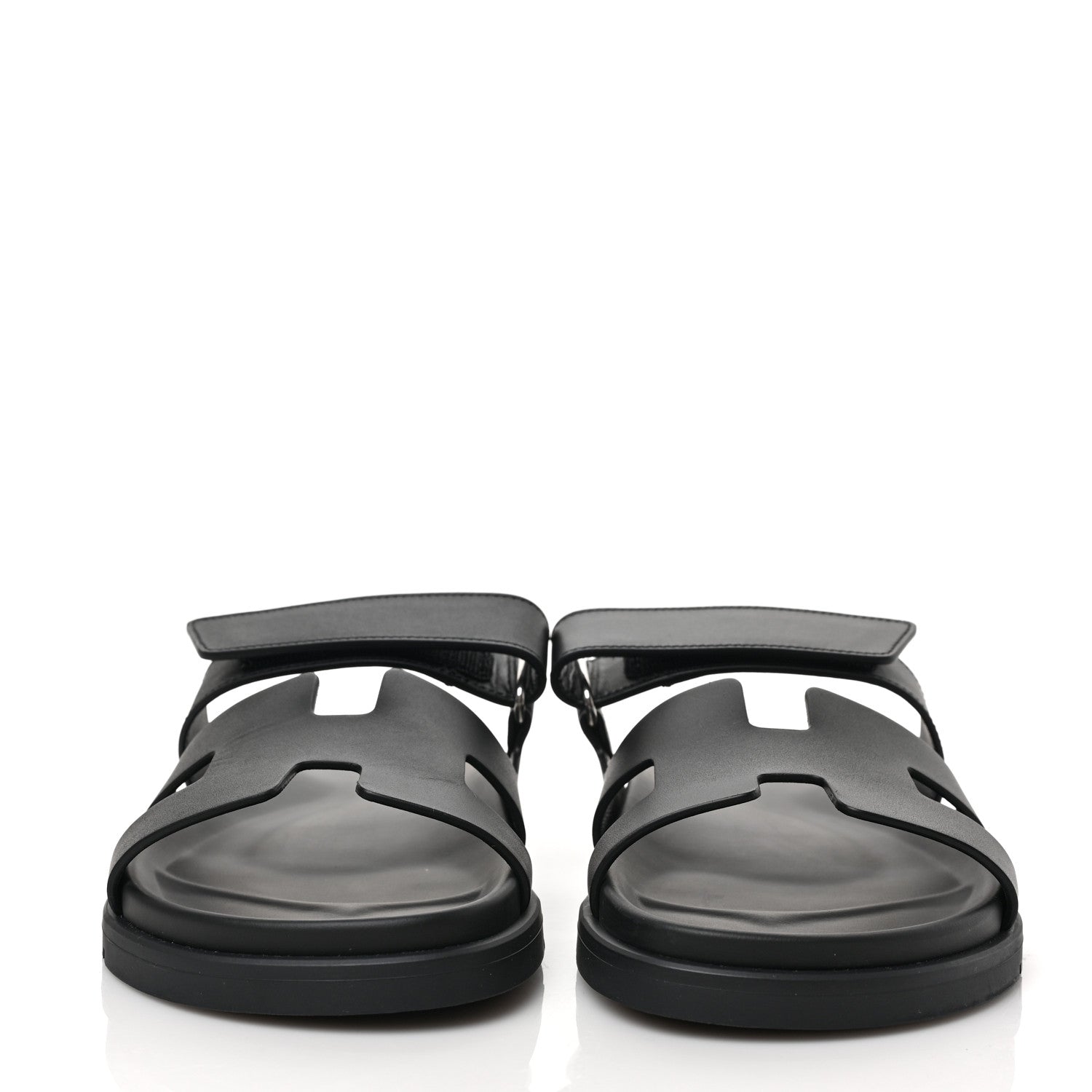 Hermes Calfskin Womens Chypre Sandals 39 Black 2 of 9