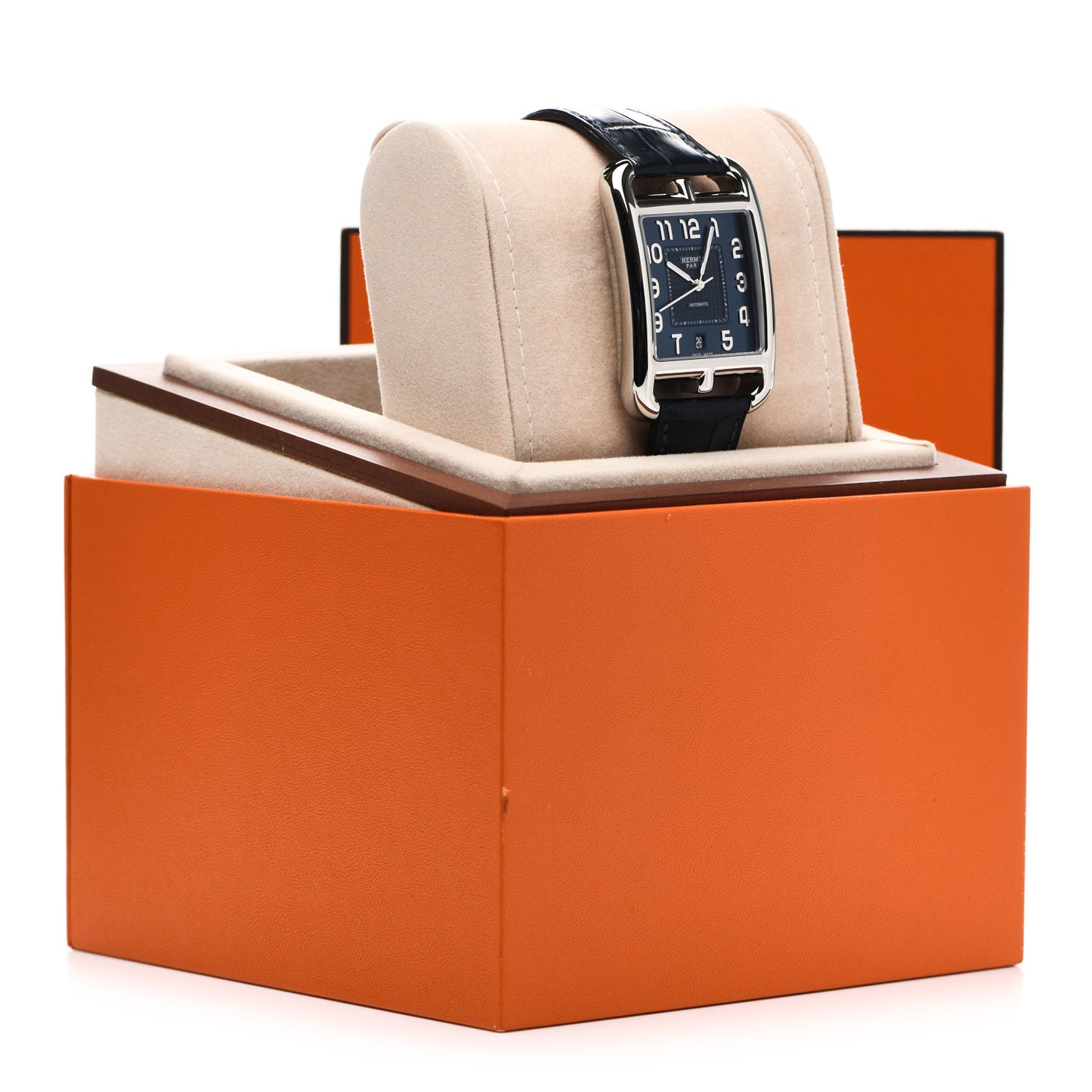 Stainless Steel Alligator 33mm Cape Cod Automatic Watch Bleu Saphir