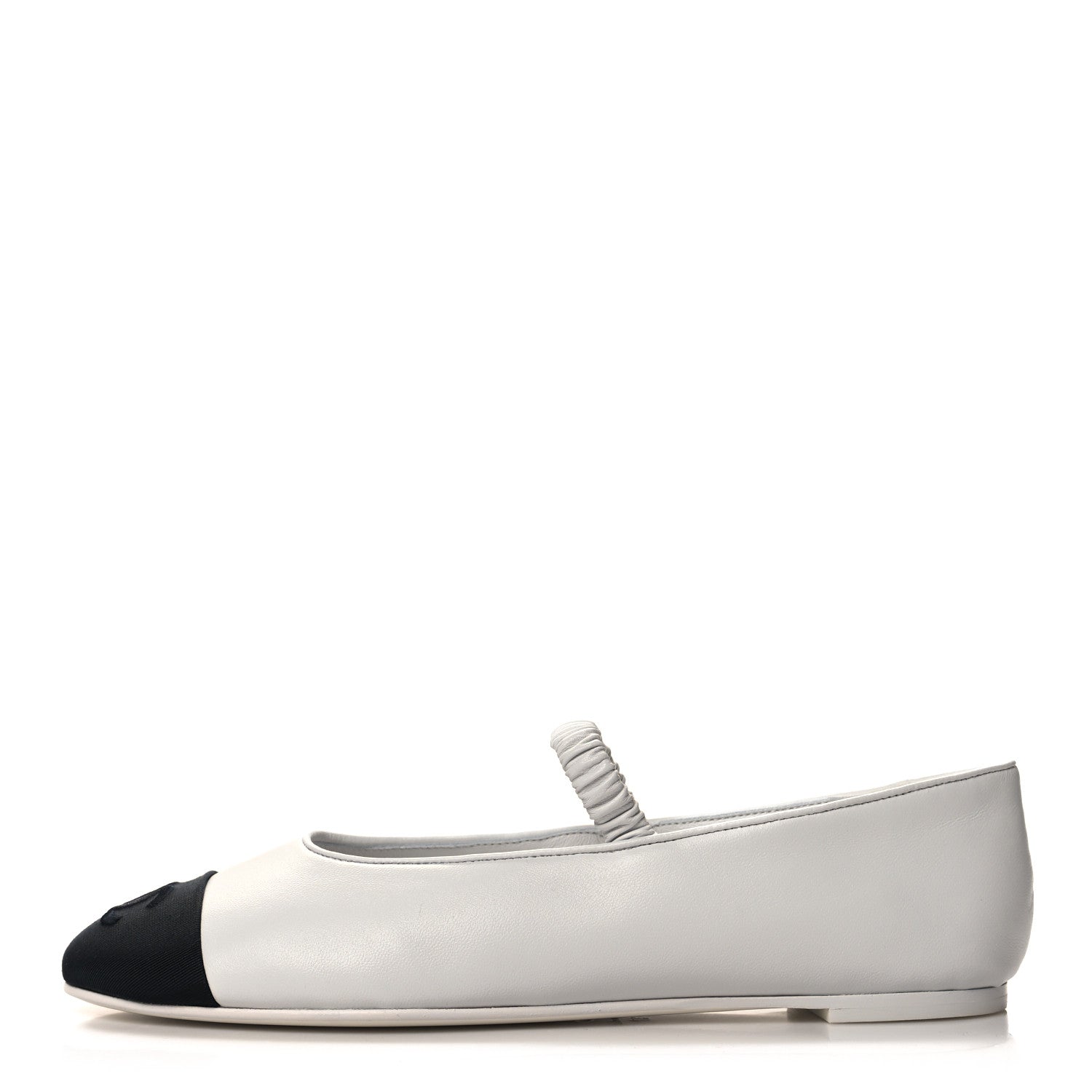 Chanel Lambskin Knit Grosgrain Cap Toe CC Ballerina Flats With Leg Warmers 37 White Black 2 of 10