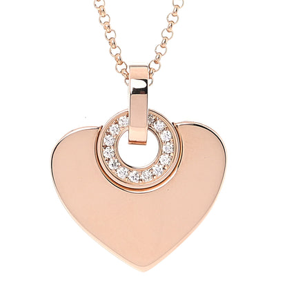 Bulgari 18K Rose Gold Diamond BVLGARI BVLGARI Cuore Pendant Necklace 3 of 7
