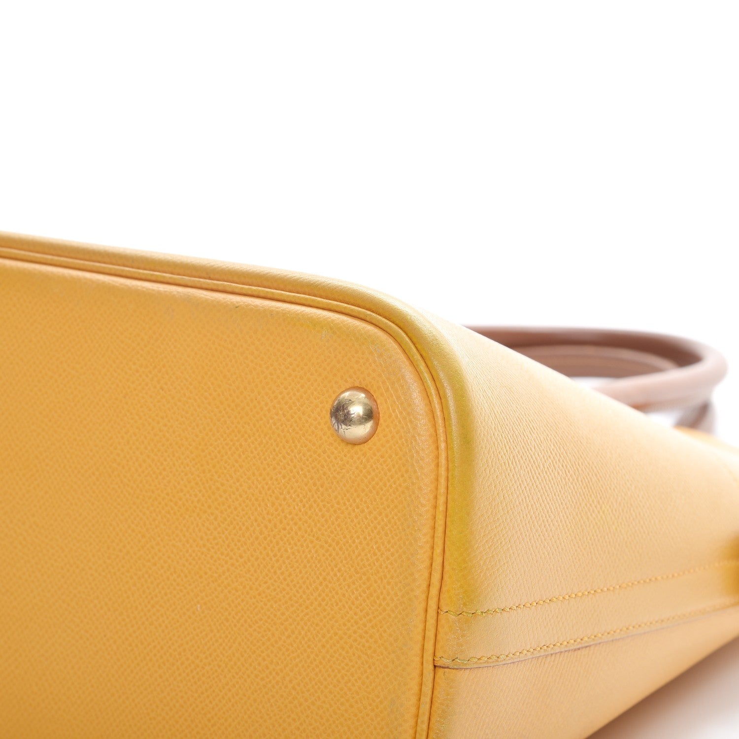 Hermes Courchevel Bi Color Bolide 35 Jaune Gold 14 of 19