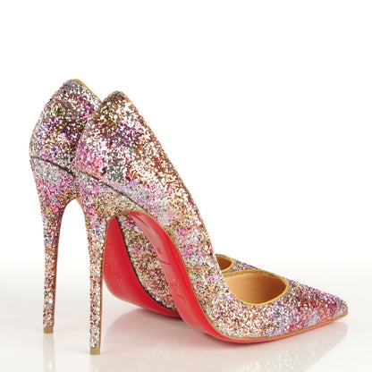 Christian Louboutin Glitter So Kate 120 Pumps 39 Rosette Gold 4 of 7