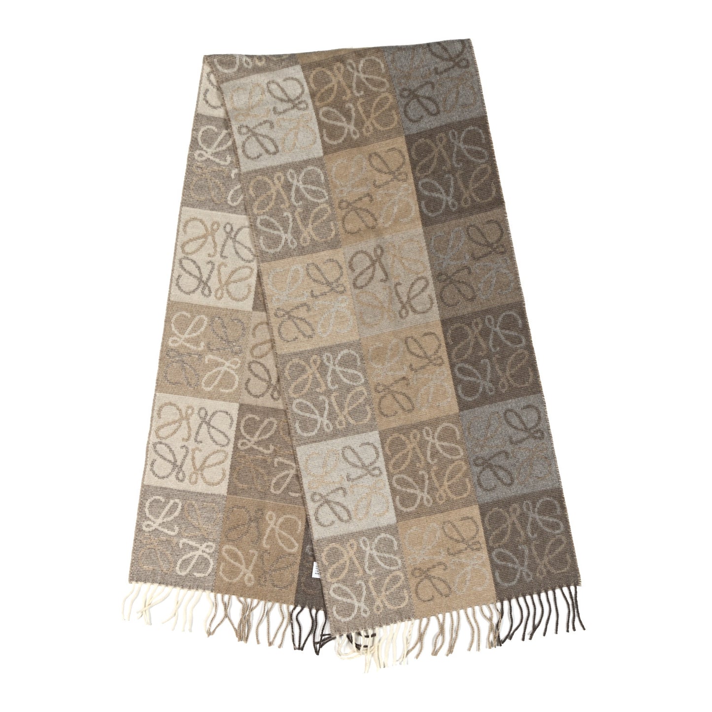 Wool Cashmere Anagram Scarf White Beige