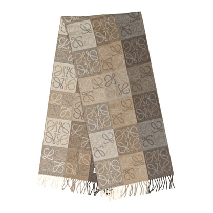 Loewe Wool Cashmere Anagram Scarf White Beige 2 of 3