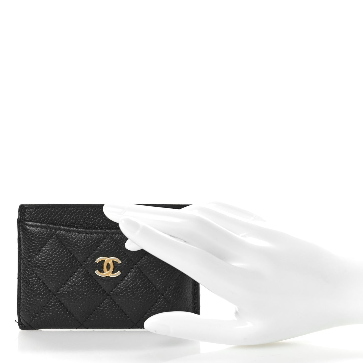 Caviar Quilted Card Holder Black